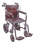 ` Transport Wheelchair 17 With Loop Brakes Aluminum. 17 wide * Large 12 1/2 rear flat-free wheel