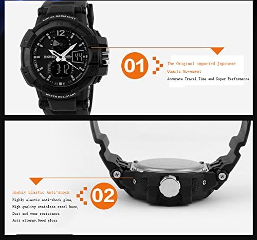 Vich Men Mountaineering Diving Watches Luxury Plastic Strap Casual Sports Watch Men Waterproof Wristwatch-Red Dial