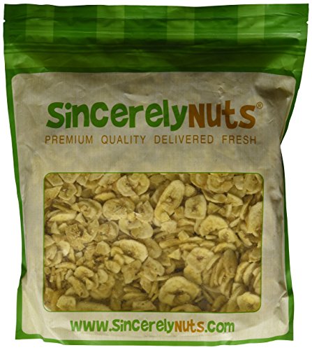 Sincerely Nuts Banana Chips Unsweetened - Three (3) Lb. Bag -Original Fruity Sweetness - Insanely Delicious - Highly Nutritious - Perfect Freshness - Kosher Certified