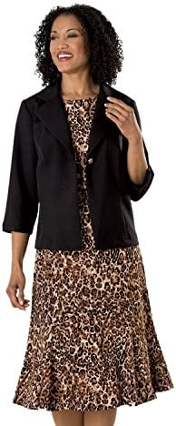 Old Pueblo Traders Women's Plus Size Animal-Print Jacket Dress