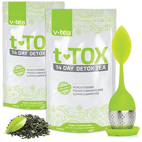 v tea Teatox 28 Day Detox: Body Cleanse, Weight Loss, Reduce Bloating, 100% Organic with Tea Infuser v tea Teatox 28 Day Detox: Body Cleanse, Weight Loss, Reduce Bloating, 100% Organic with Tea Infuser
