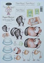A4 3D step by step Paper Nation pets decoupage sheet - guinea pigs