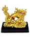 Gold Finish Small Chinese Dragon on a Base, Feng Shui Gift