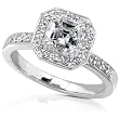 1 1/4ct TW Asscher & Round Brilliant Diamond Engagement Ring in 14k Gold