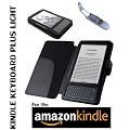 TEEPEE ONLINE� 4 COLOURS LEATHER CASE COVER WALLET for AMAZON KINDLE KEYBOARD MODELS PLUS SUPERBRIGHT LED LIGHT (BLACK)