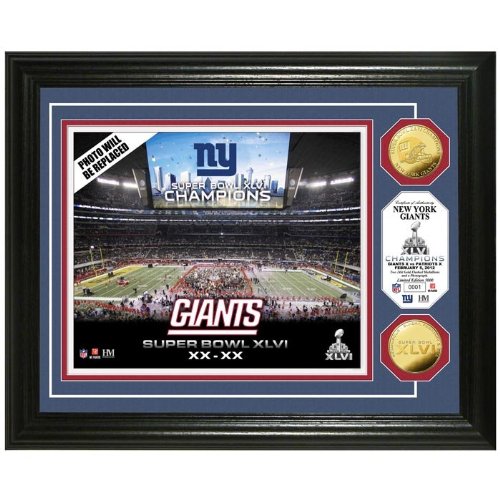 NFL New York Giants Super Bowl XLVI Champions Gold Coin Celebration Photo Mint