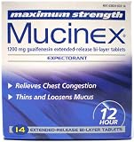 Mucinex Maximum Strength 1200mg guaifenesin Expectorant Extended Release Bi Layer Tablets: 14 Count Mucinex Maximum Strength 1200mg guaifenesin Expectorant Extended Release Bi Layer Tablets: 14 Count