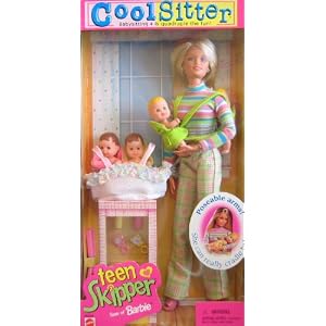Barbie Cool Sitter TEEN SKIPPER Doll w 4 Babies Quadruple the Babysitting Fun (1998)