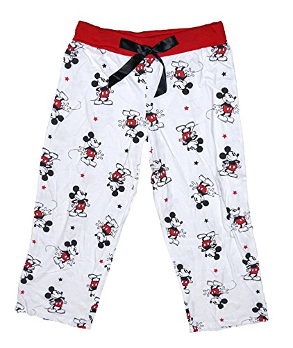 Disney Mickey Mouse Womens Pajama Pant With Classic Mickey Print - Red White