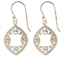 18k Gold Plated Sterling Silver Open Marquis-Shaped Moroccan-Inspired Ethnic Drop Earrings