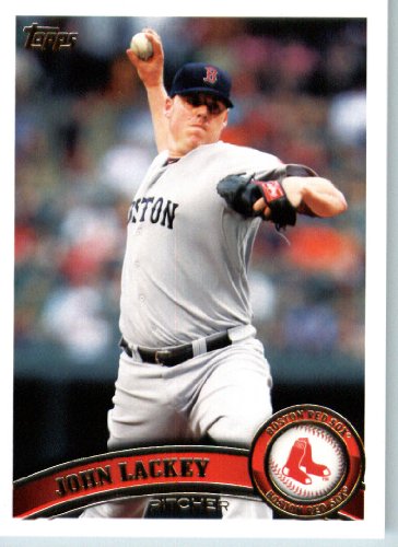 2011 Topps Baseball Card # 406 John Lackey - Boston Red Sox - MLB Trading Card (Series 2) in a Protective Screwdown Case