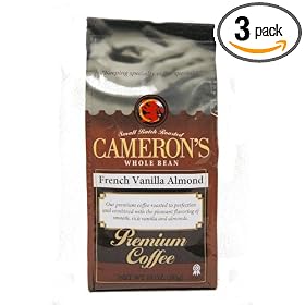 Cameron's French Vanilla Almond Whole Bean Coffee, 10-Ounce Bags (Pack of 3)