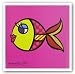 Swimmingly Pink by Romero Britto 7.5"x7.5" Art Print Poster