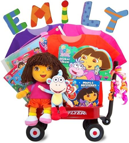 Gift Baskets By KarraNessian Dora The Explorer Radio Flyer Baby Gift Wagon - Personalized