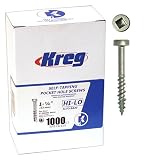 Kreg SPS-HL125-1000 1-1/4-Inch #7 Hi-Lo Pocket Hole Screws with Pan-Head, 1000-Pack