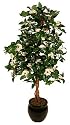 4ft Rose Tree with Natural Stem - White - Artificial Plant