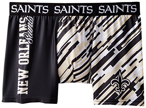 KLEW NFL New Orleans Saints Wordmark Underwear, Large, Black