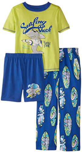 Little Boys' Surfing Shark 3 Piece Pajama Set