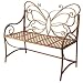 BROWN BUTTERFLY BENCH. STEEL. EAVE SEAT, POWDERCOATED, UV PROTECTIVE PAINT. LIGHT ASSEMBLY