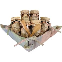 Jellies and Jams the ultimate preserves gift basket in Provence bread basket tray
