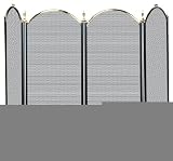 Outdoor Living : UniFlame 4 Fold Triple-Plated Polished Brass/Black Screen
