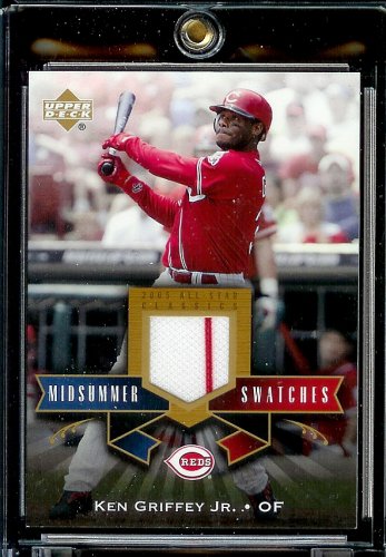 2005 Upper Deck All-Star Classics Ken Griffey Jr Midsummer Swatches Jersey Cincinnati Reds Baseball Card - Mint Condition - Shipped In Protective Display Case!
