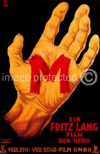 American Gift Services 1931 Film M Fritz Lang Vintage Movie Poster Art 24x36
