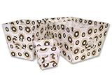 Brown Tan Dot Fabric Storage Bins-Set of 3 by Trend Lab