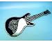 Silver Black Mosaic Glass Mirror Guitar Wall Art Plaque