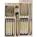 Horn Look Acrylic Ivory Color Laguiole Verdier Heavy Duty Boxed Set of 6 Knives and 6 Forks
