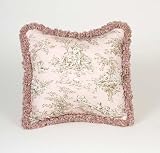 Madison Pink Toile Pillow with Fringe