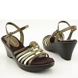 NATURALIZER Chapman Gray Gold Platforms Wedges Strappy Bronze Womens
