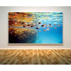 V�ritable Reproduction de Mod�le d'Art "Paysages" - Toile moderne n� 0007 . Ouvre d'art unique 76.2x 127cm dans cadre d'exposition de 40mm de profondeur pr�t � accrocher sur mur