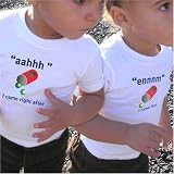 Who Came First Baby Twin T-shirt Set, white