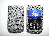 Silver Black Zebra Diamond Crystal Case for BlackBerry Curve 8520/8530-SLZ