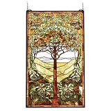 29W X 48H Tiffany Tree Of Life Stained Glass Window