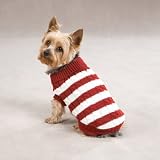 Small/Medium Red Striped Knit Cabin Turtleneck Dog Sweater