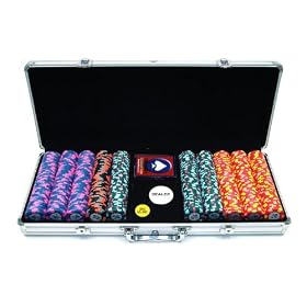 500 World Tophat and Cane PaulsonR Clay Chips w Aluminium Case by 