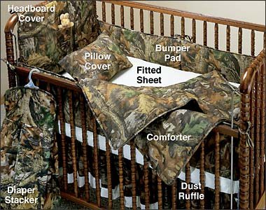 Camouflage 3 Piece Crib Set (Realtree Hardwoods Green)