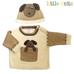 Little Knits Chocolate Dog Sweater 0-6 Months (Hat Sold Separately)