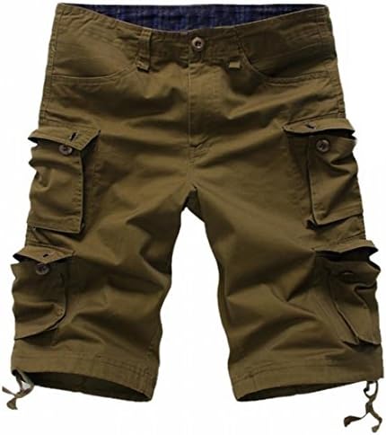TM Men's Classic Casual Loose Fit Multi-Pocket Cargo Shorts 32 Army green