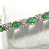 14K White Gold Chrome Tourmaline and Diamond Bracelet