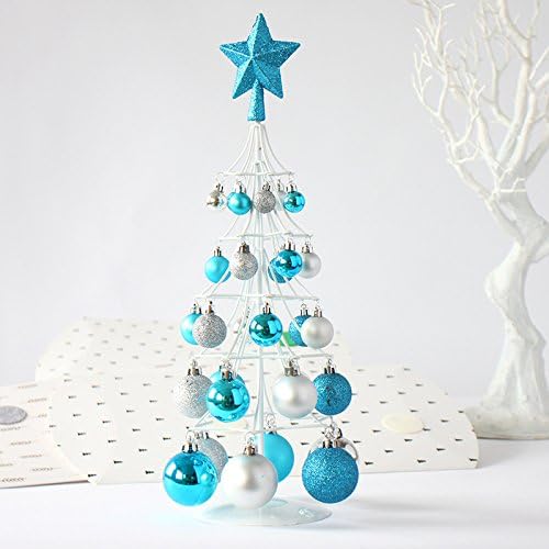 Gaoyu Desktop Mini Christmas Tree Christmas Ornaments Window Decoration Ornaments , Silver + Blue /500G