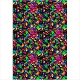 Joy Carpets 445 Fluorescent Splatter Paint Novelty Kids Rug Size: 6' x 9'