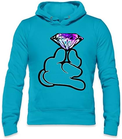 Dope Mickey Hands Diamond Mens Hoodie Small