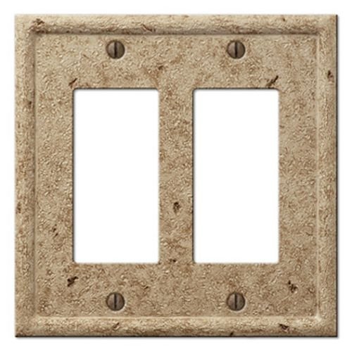 Amertac 8351RRNC 2 Rocker GFCI Texture Stone Noce Wallplate