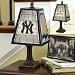 New York Yankees Memory Company Art Glass Table Lamp MLB Baseball Fan Shop Sports Team Merchandise