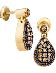 0.20CTW-DIA COGNAC EARRINGS