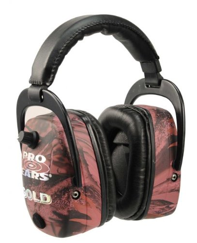 Pro Ears® Pink Camo Pro Mag Gold Hearing Protection and Amplification Ear Muffs