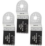 Oshlun MMA-1003 1-1/3-Inch Precision Japan HCS Oscillating Tool Blade with Uni-Fit Arbor for Fein Multimaster, Dremel, and Bosch, 3-Pack